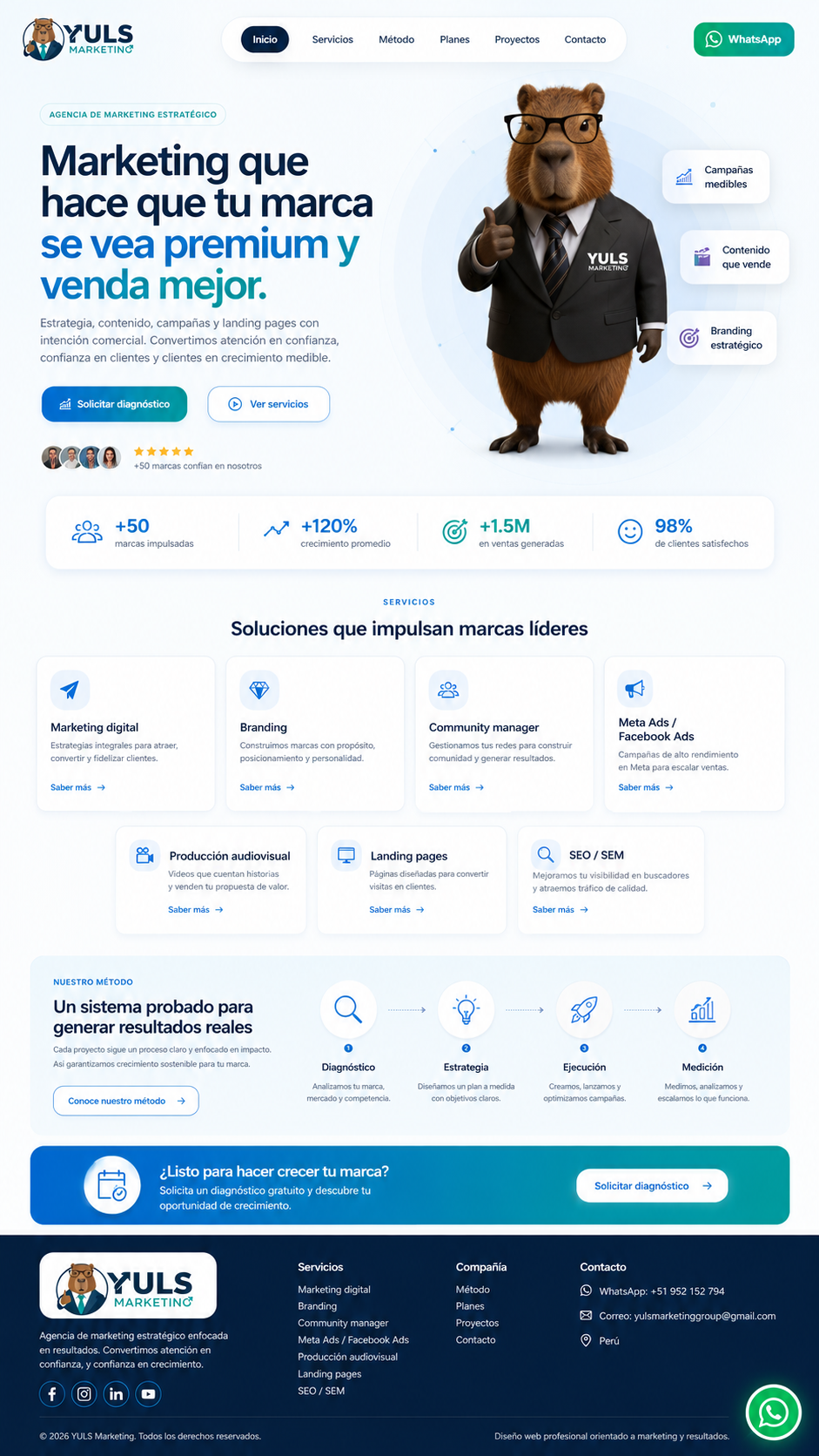 Mockup profesional YULS Marketing